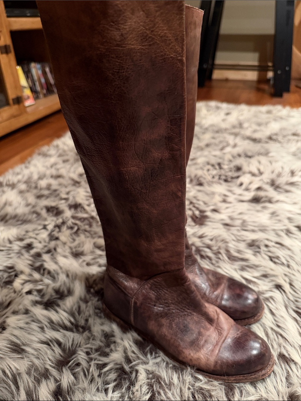 Bed Stu Manchester Brown Leather Tall Boots - Classic Riding Style